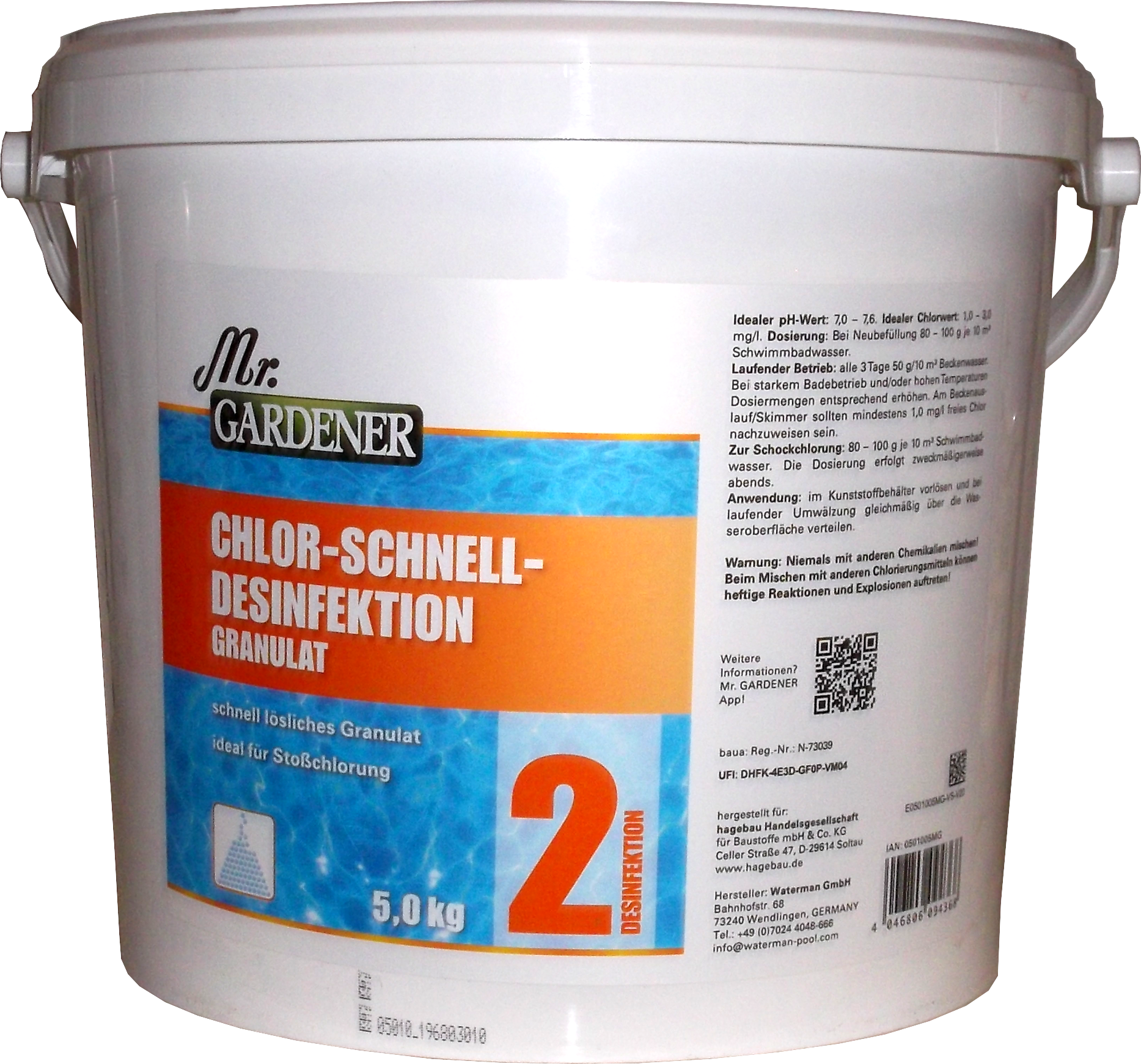 5kg Mr.Gardener Chlor-Schnelldesinfektion 5kg Mr.Gardener Chlor-Schnelldesinfektion