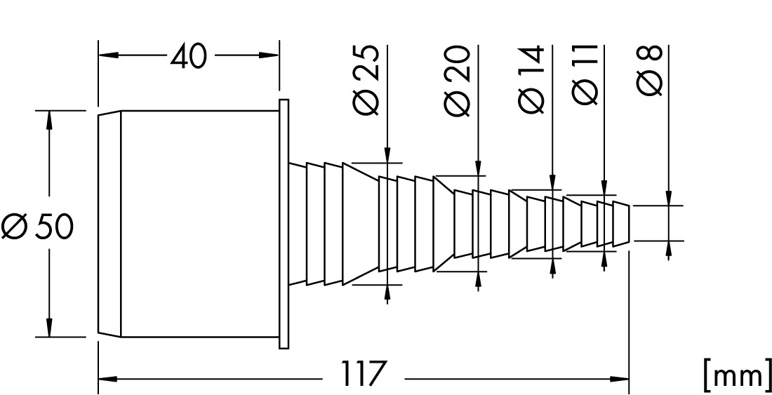 Schlauchtülle DN50