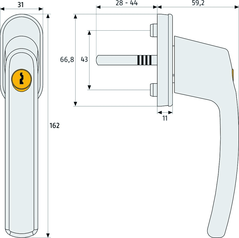 ABUS Abschließbarer Fenstergriff FG210 weiss ABUS Abschließbarer Fenstergriff FG210 weiss