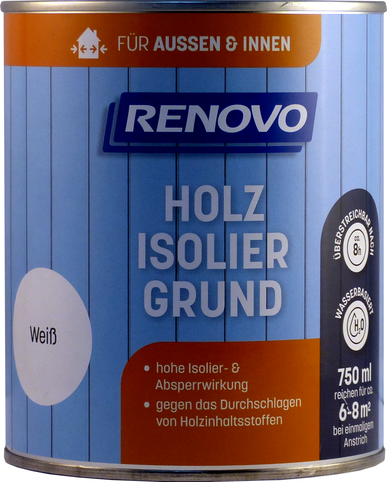750ml Renovo Holz- Isoliergrund weiss Wetterschutzfarbe 750ml Renovo Isoliergrund weiss Wetterschutzfarbe