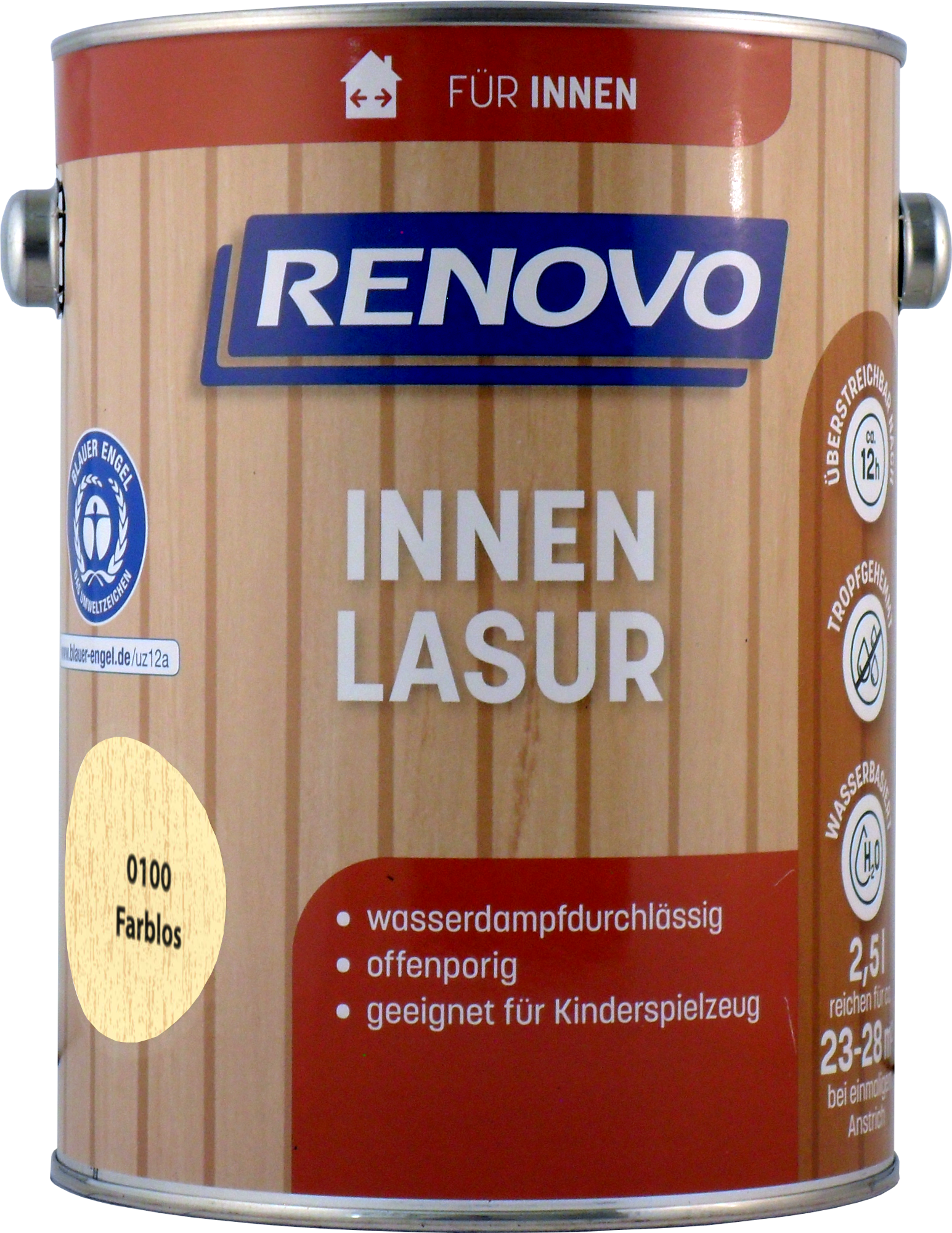 2,5L Renovo Innenlasur / Wohnraumlasur Farblos 2,5L Renovo Wohnraumlasur farblos