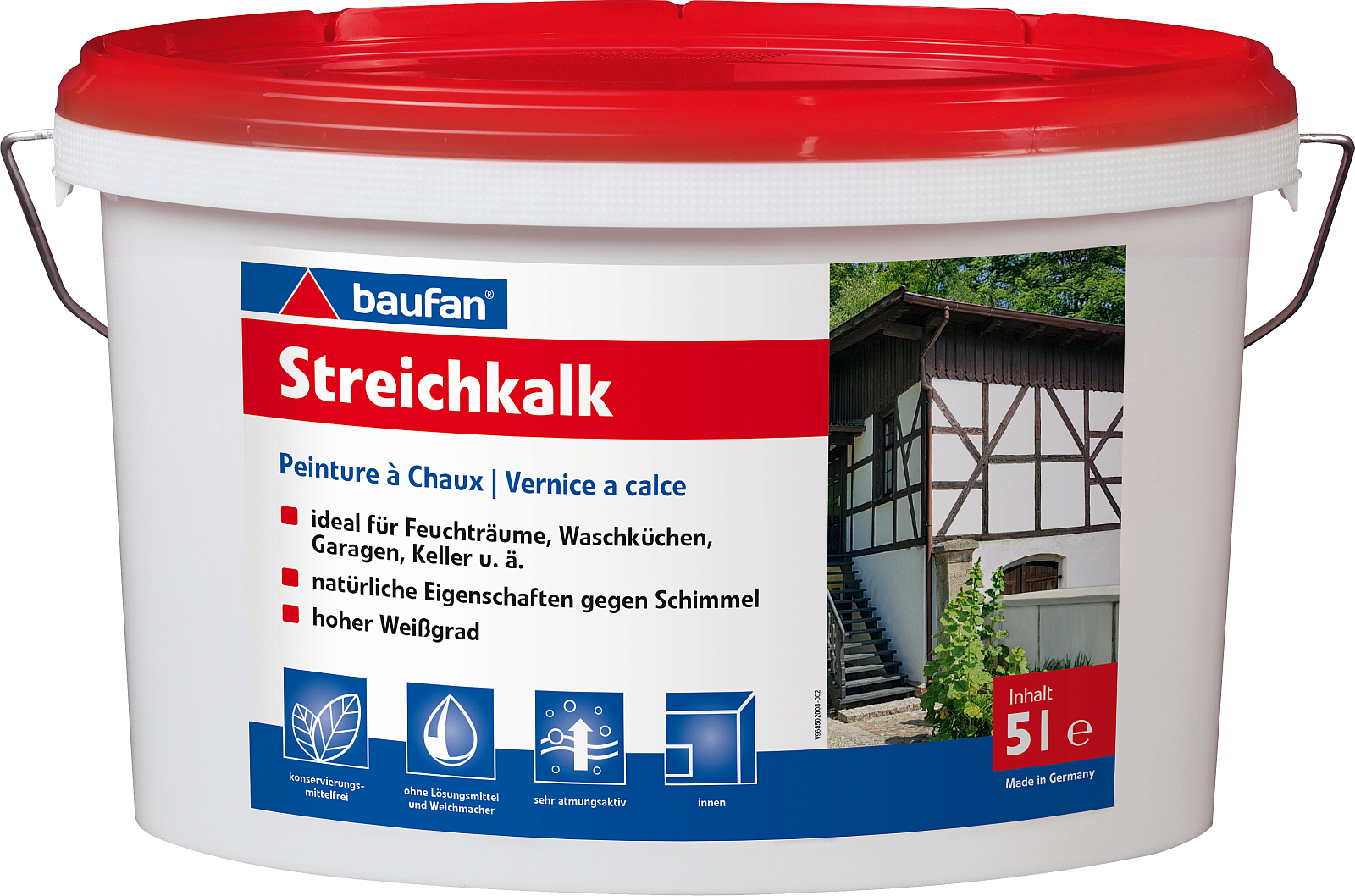 5L BAUFAN Streichkalk, für innen und geschützten Außenbereich 5L BAUFAN Streichkalk, für innen und geschützten Außenbereich