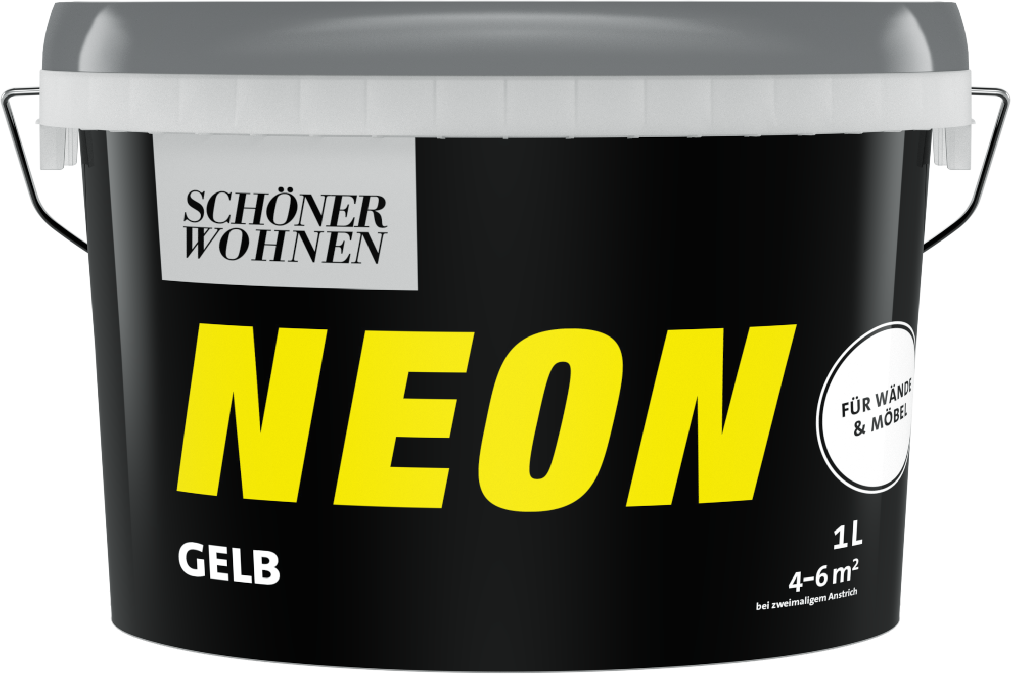 1L Schöner Wohnen NEON Wand- und Möbelfarbe, Gelb, seidenmatt