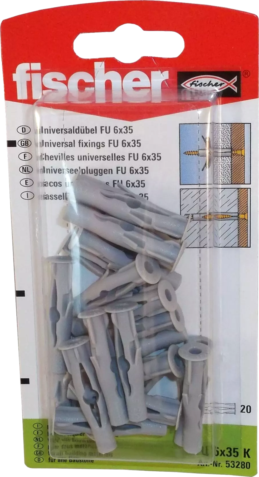 Universaldübel FU 6 x 35 K SB-Karte Universaldübel FU 6 x 35 K SB-Karte