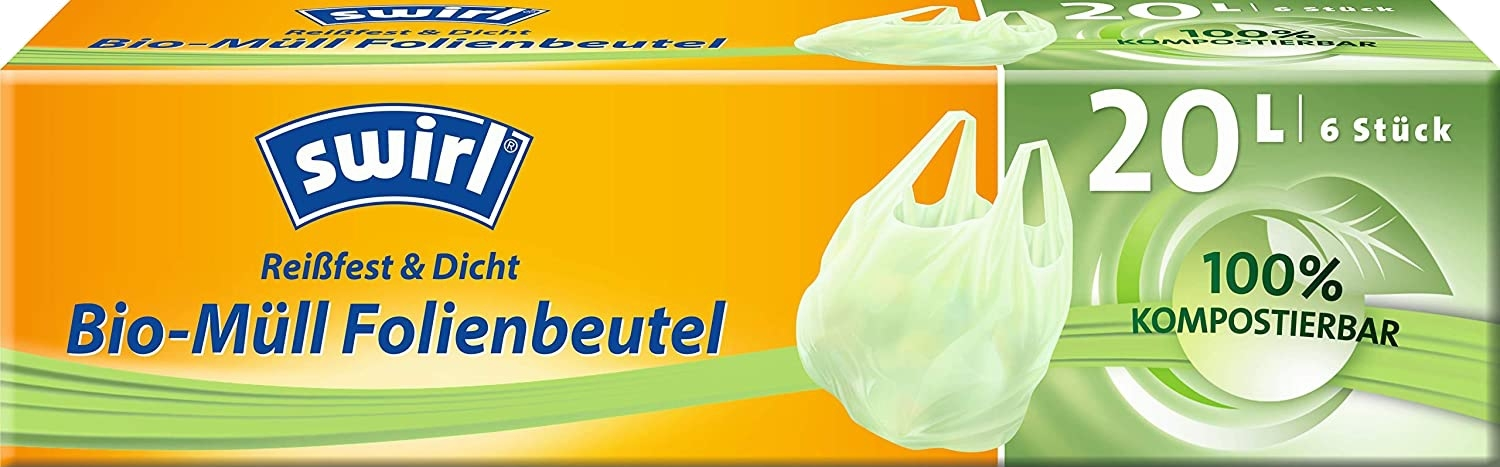 Swirl 20 Liter BIO Müll-Folienbeutel mitTragegriff (6/Rolle) Swirl 20 Liter BIO Müll-Folienbeutel mitTragegriff (6/Rolle)