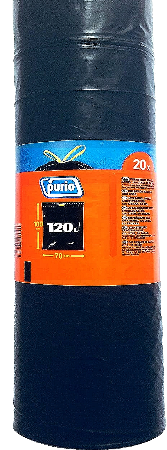 PURIO 120 Liter Abfallsäcke mit Zugband (20/Rolle) PURIO 120 Liter Abfallsäcke mit Zugband (20/Rolle)