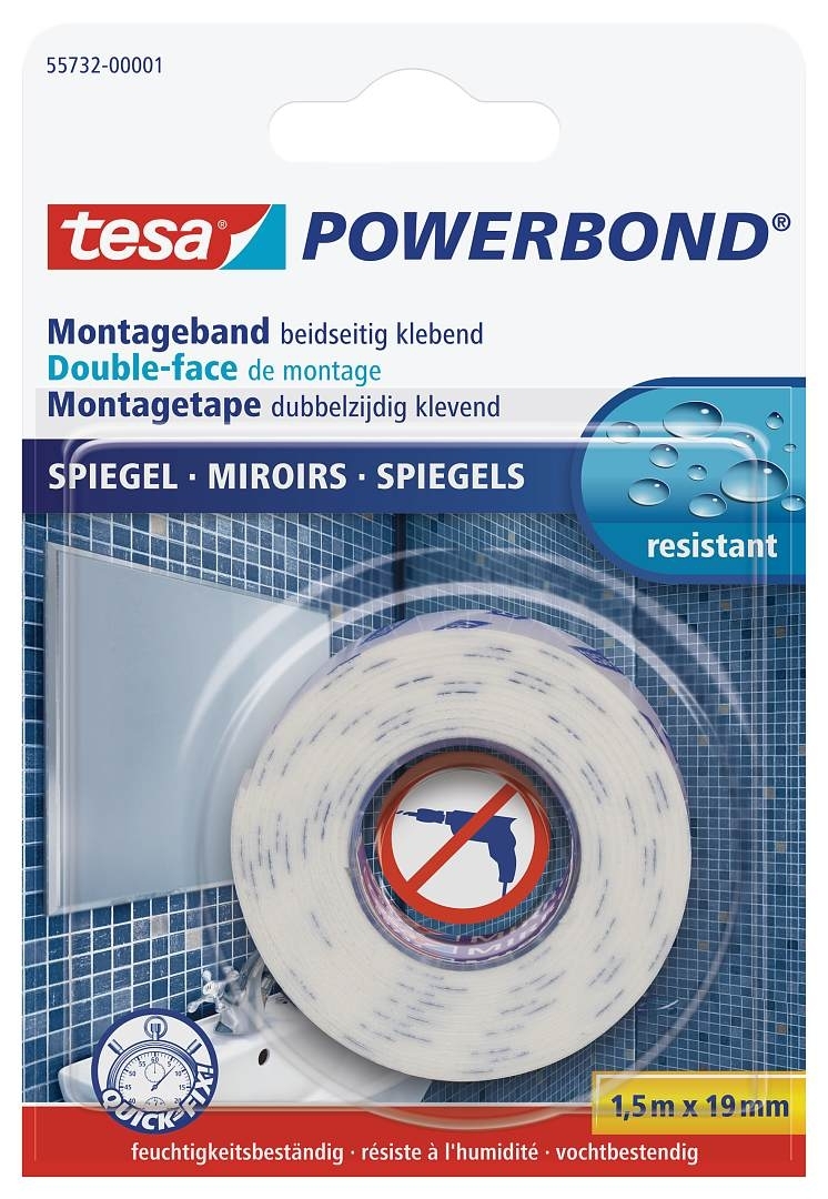 tesa Powerbond® Montageband SPIEGEL, 1,5m x19mm tesa Powerbond® Montageband SPIEGEL, 1,5m x19mm