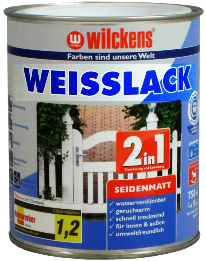 2,5Liter WILCKENS 2in1 Weisslack seidenmatt