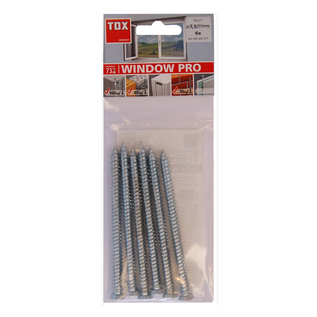 TOX Rahmenschraube Window Pro SK 7,5 x 112, 6 Stk. TOX Rahmenschraube Window Pro SK 7,5 x 112, 6 Stk.