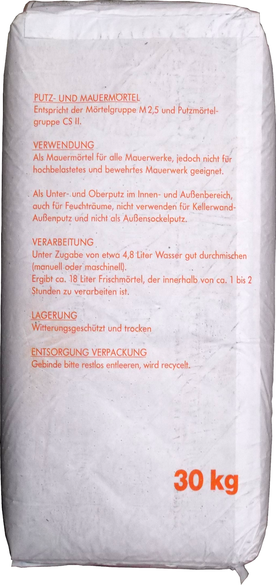 30Kg Mauermörtel Putzmörtel Trockenmörtel 30Kg Mauermörtel Putzmörtel Trockenmörtel