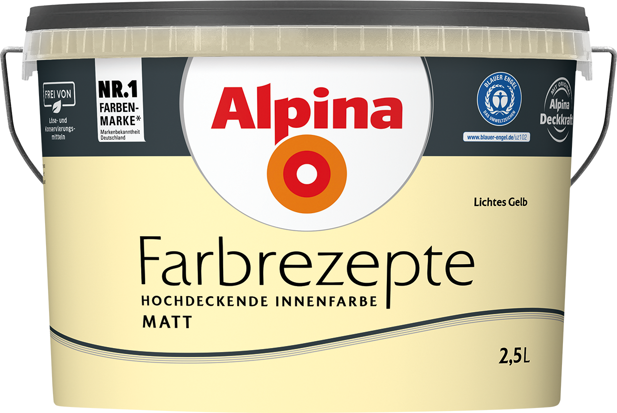 2,5L ALPINA Farbrezepte Lichtes Gelb, Matt 2,5L ALPINA Farbrezepte Lichtes Gelb, Matt
