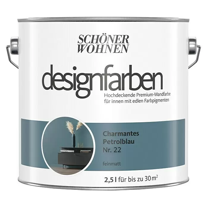 2,5L Schöner Wohnen Designfarbe Charmantes Petrolblau 22 2,5L Schöner Wohnen Designfarbe Charmantes Petrolblau