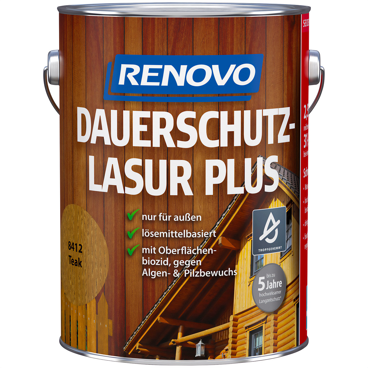 2,5L Renovo Dauerschutzlasur PLUS Nr.8412 Teak 2,5L Renovo Dauerschutzlasur PLUS Nr.8412 Teak