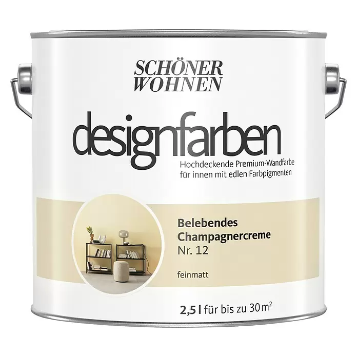 2,5L Schöner Wohnen Designfarbe Belebendes Champagnercreme 12 2,5L Schöner Wohnen Designfarbe Belebendes Champagnergelb 13