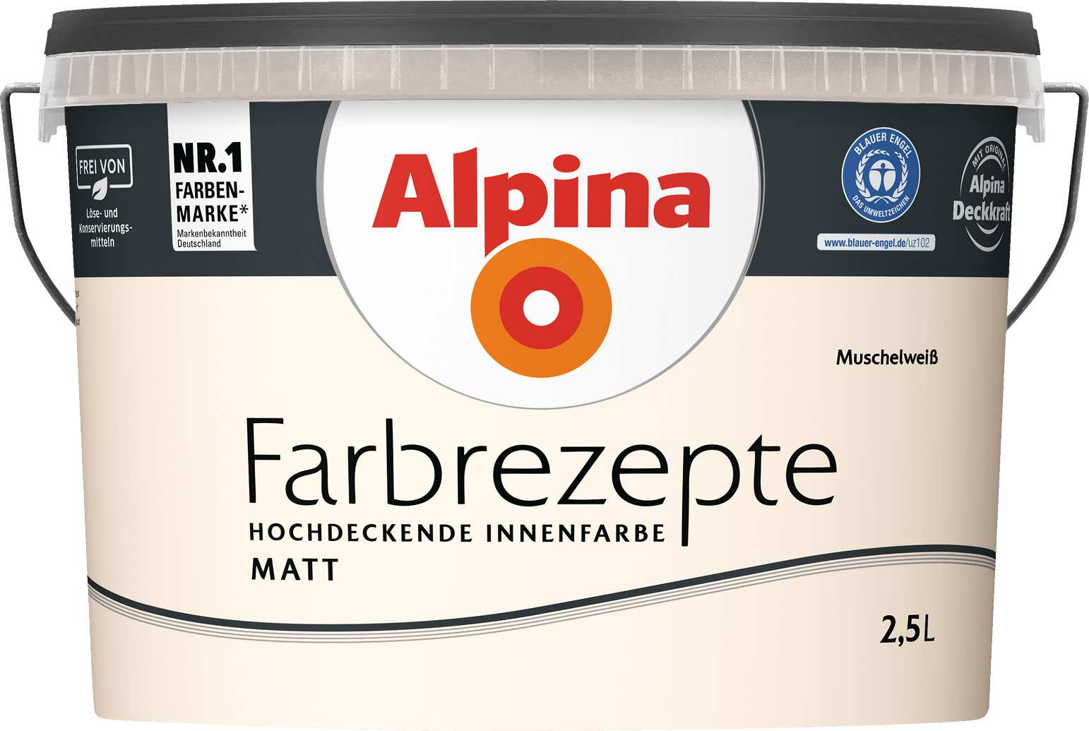 2,5L ALPINA Farbrezepte Muschelweiß, Matt 2,5L ALPINA Farbrezepte Muschelweiß, Matt