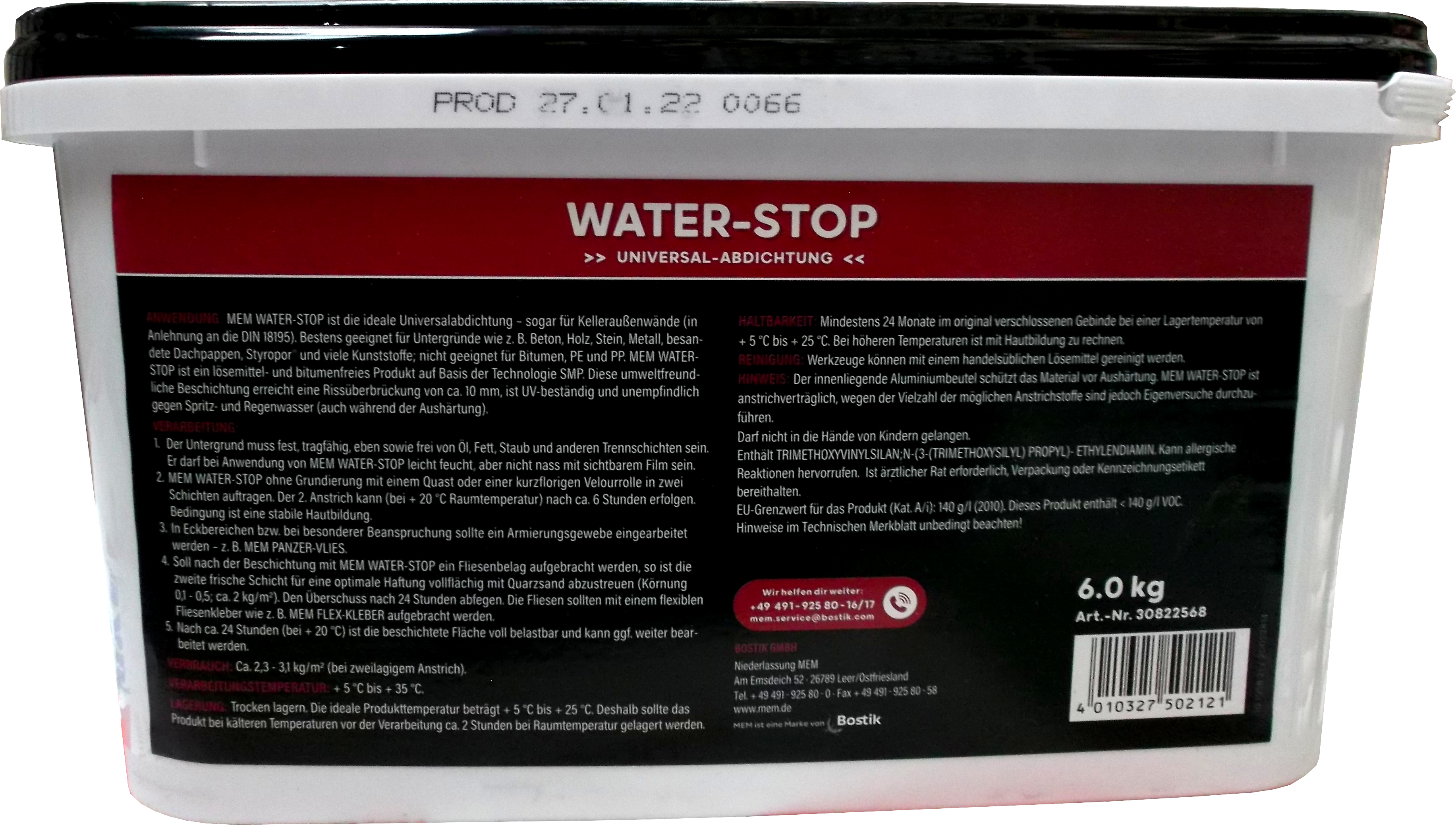 6kg MEM Water Stop Universalabdichtung 6kg MEM Water Stop Universalabdichtung