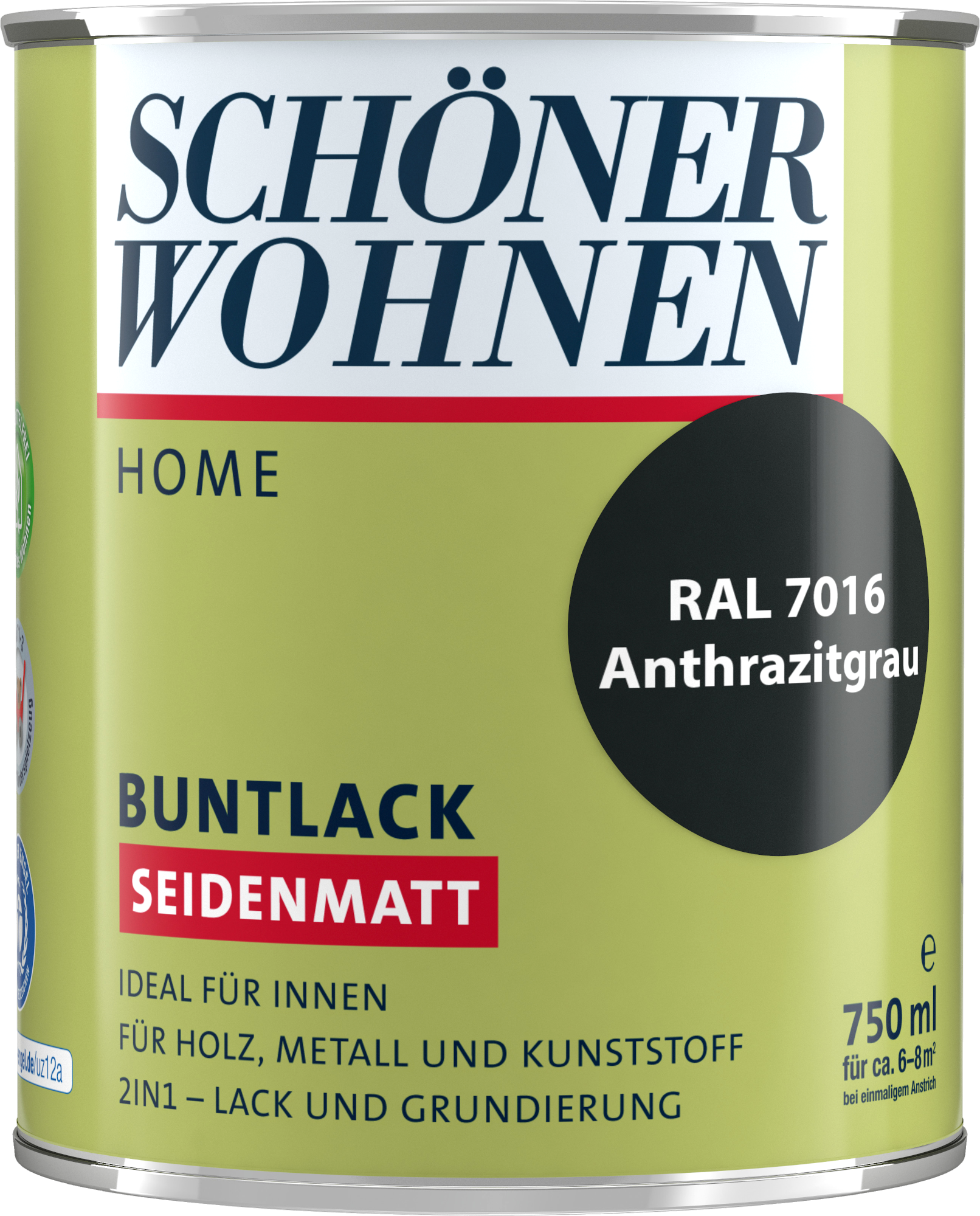 750ml Schöner Wohnen Home Buntlack seidenmatt, RAL 7016 Anthrazitgrau 750ml Schöner Wohnen Home Buntlack seidenmatt, RAL 7016 Anthrazitgrau