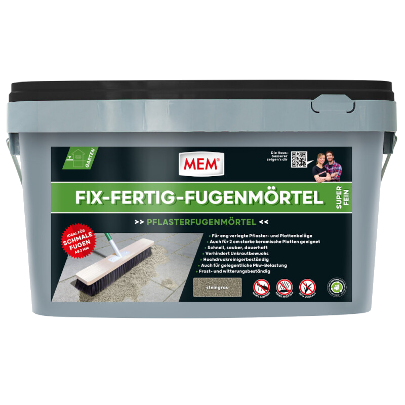 20kg MEM Fix-Fertig-Fugenmörtel Super-Fein steingrau