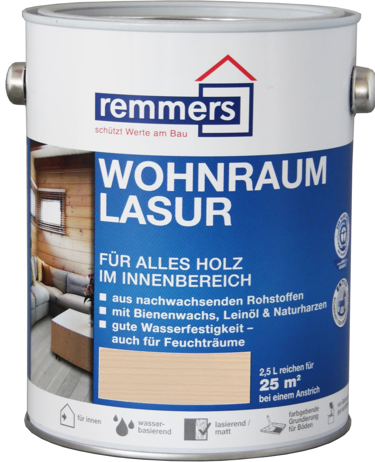 750ml Remmers Wohnraumlasur Antikgrau