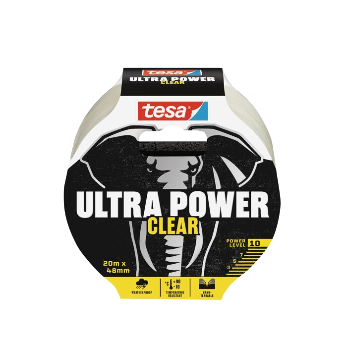 tesa® Ultra Power Clear Reparaturband Farbe transparent, Länge 20m, Breite 48mm tesa® Ultra Power Clear Reparaturband Farbe transparent, Länge 20m, Breite 48mm