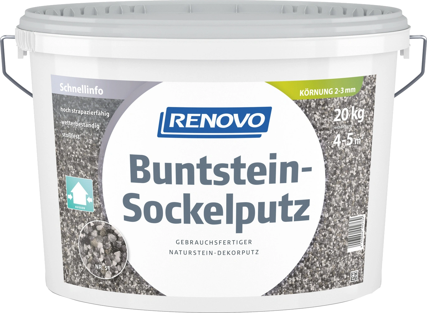 20kg Renovo Buntsteinputz Sockelputz außen Nr.51