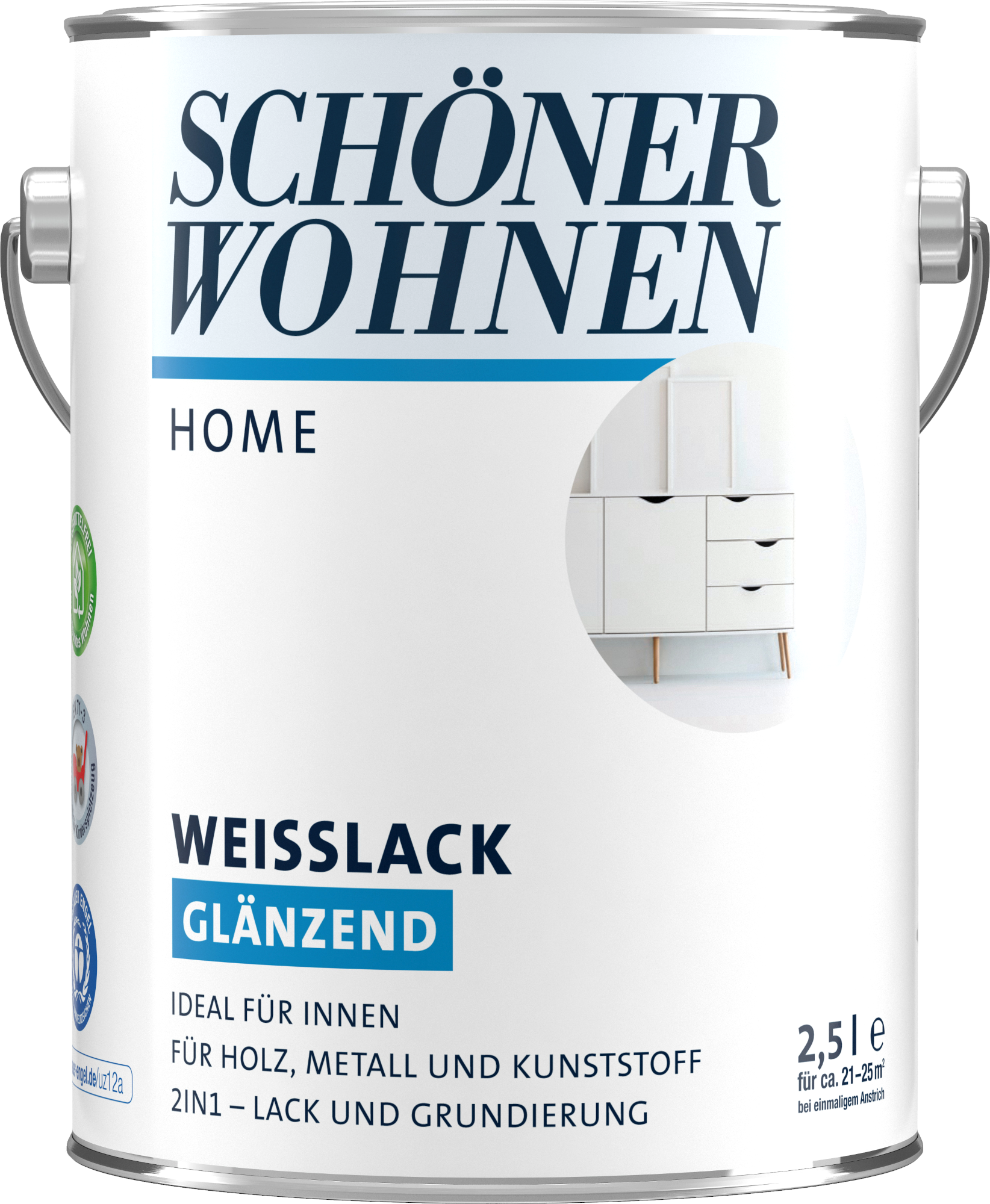 2,5L Schöner Wohnen Home Weisslack hochglänzend weiss