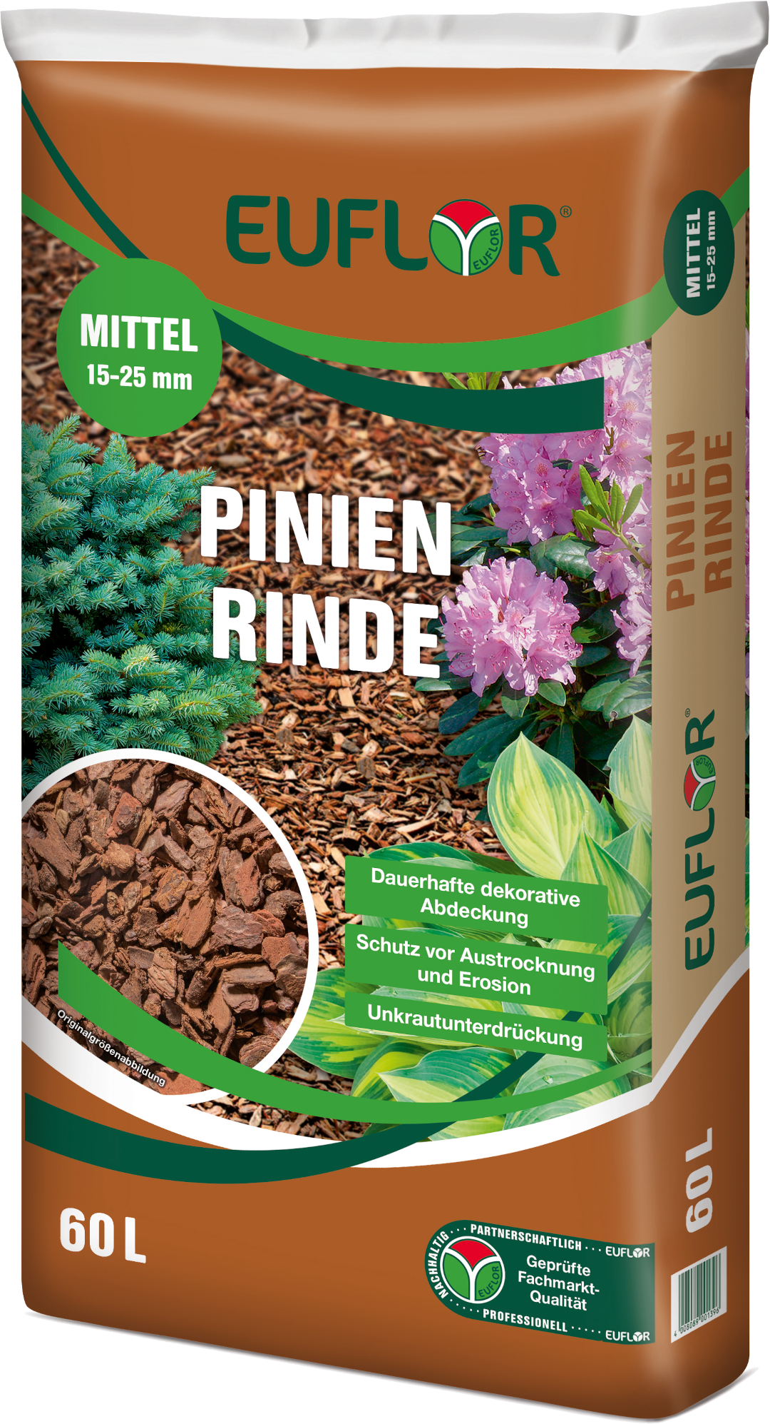 EUFLOR Pinienrinde 60 l Sack, 15-25 mm, mittel EUFLOR Pinienrinde 60 l Sack, 15-25 mm, mittel