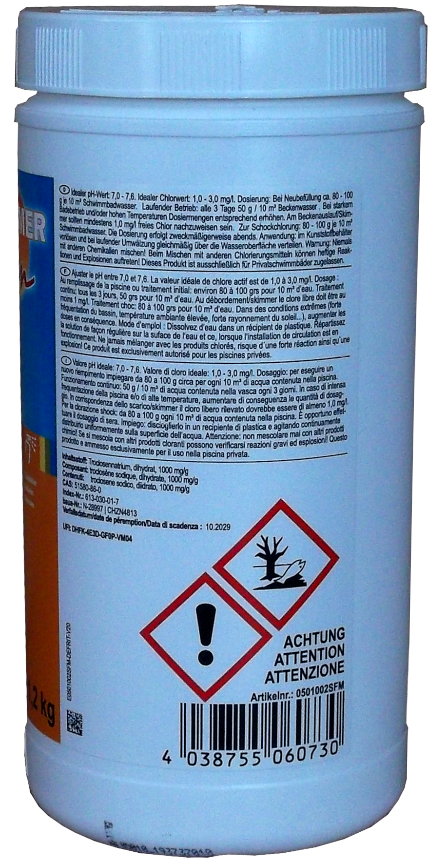 1,2kg Schnell-Chlor-Granulat zurSchnelldesinfektion 1,2kg Schnell-Chlor-Granulat zurSchnelldesinfektion