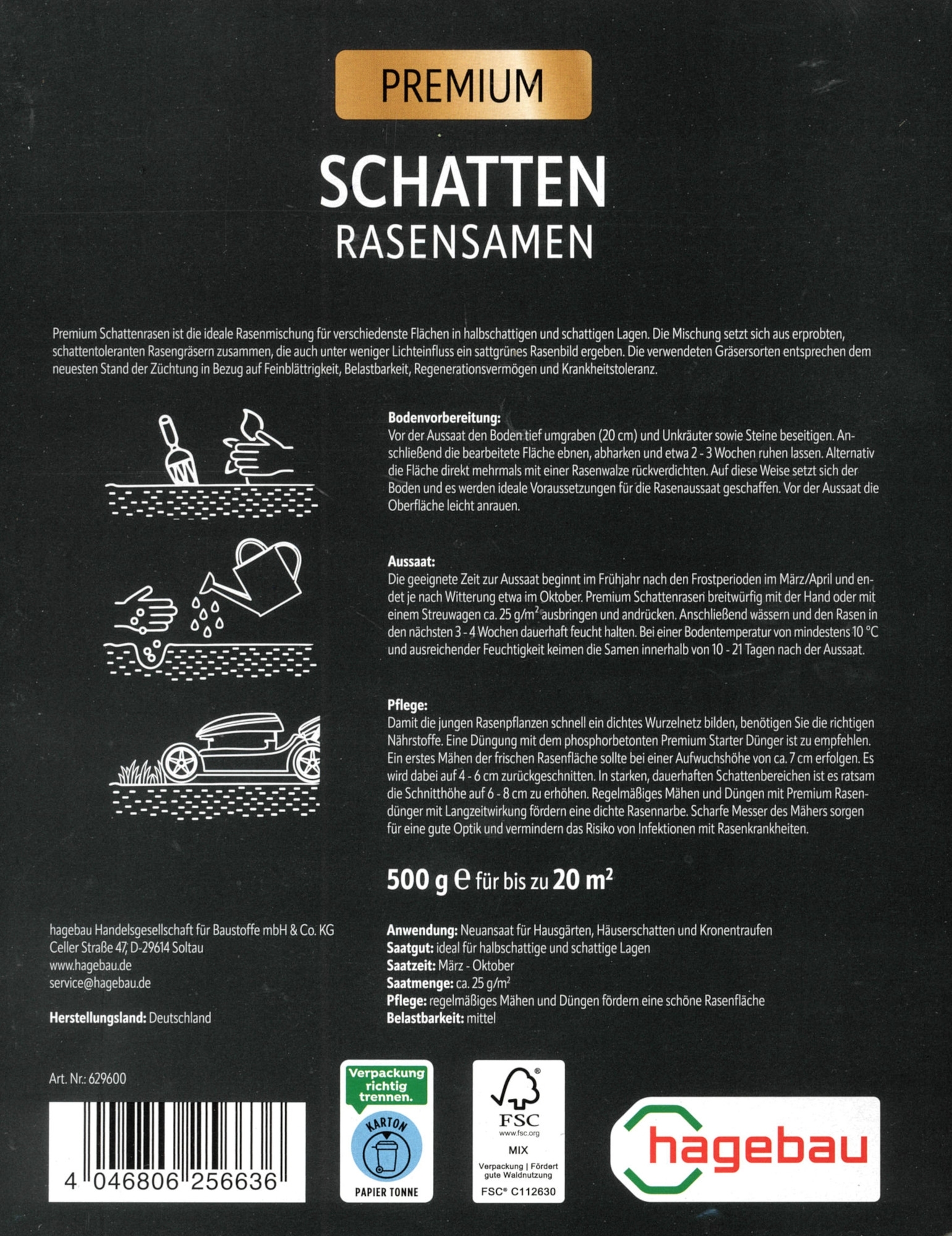 h-Marke Schattenrasen 0,5kg