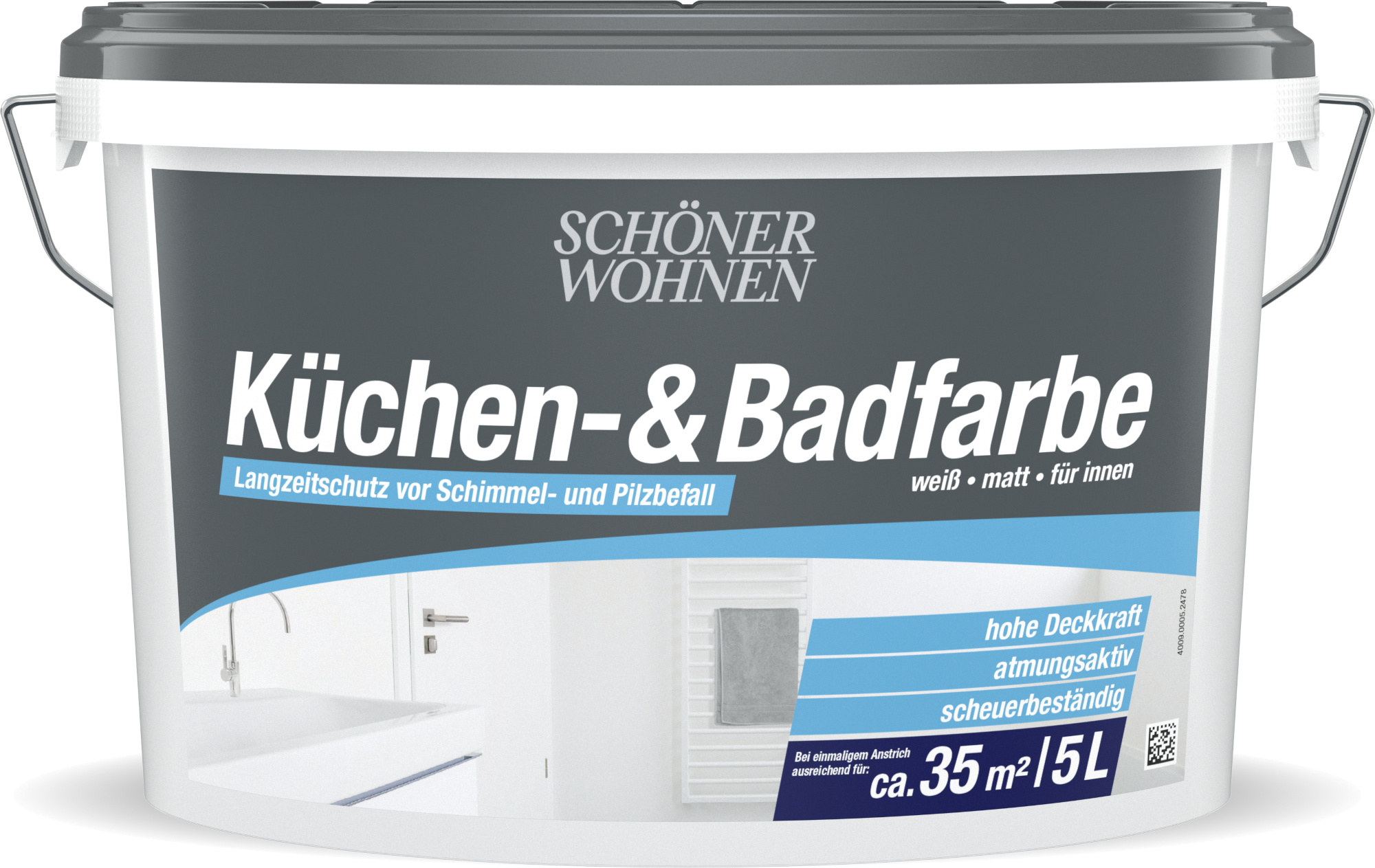 5L Schöner Wohnen Küchen-& Badfarbe matt, 0000 Weiß 5L Schöner Wohnen Küchen-& Badfarbe matt, 0000 Weiß