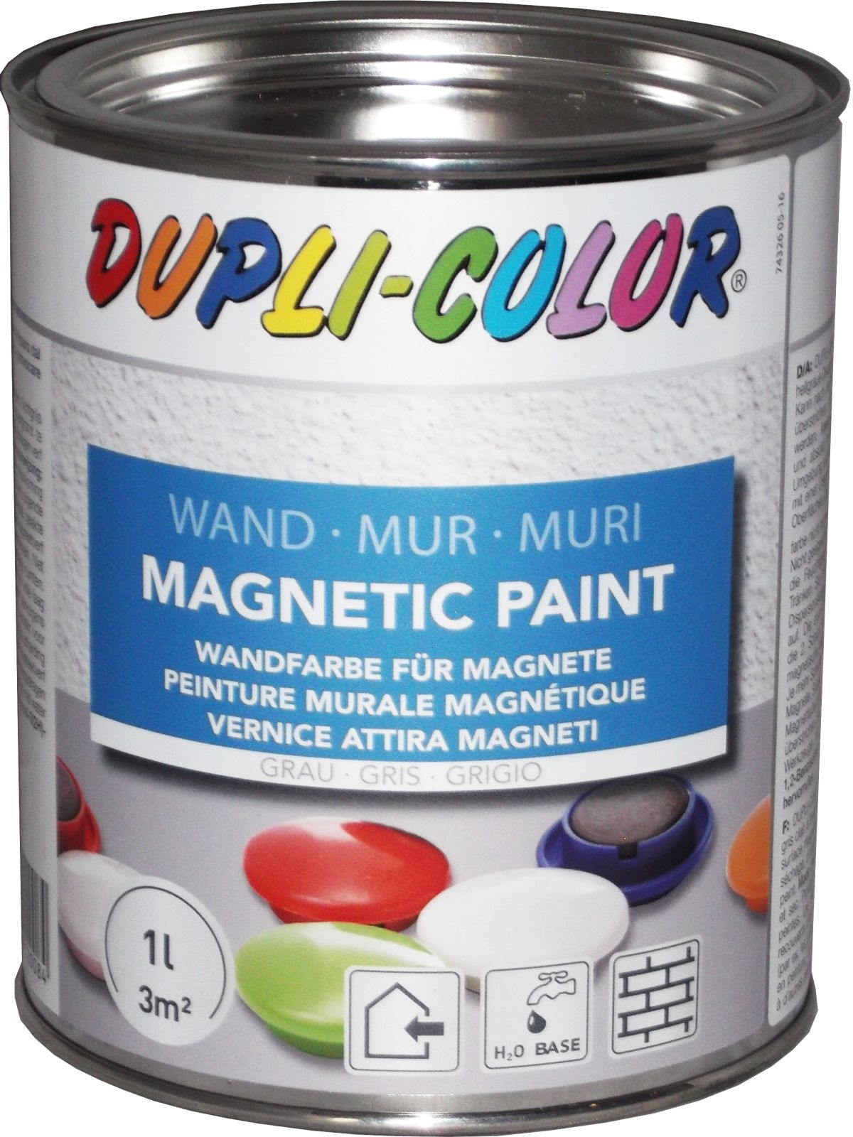 1L DUPLI-COLOR Magnetic Paint hellgrau Magnetfarbe 1L DUPLI-COLOR Magnetic Paint hellgrau Magnetfarbe