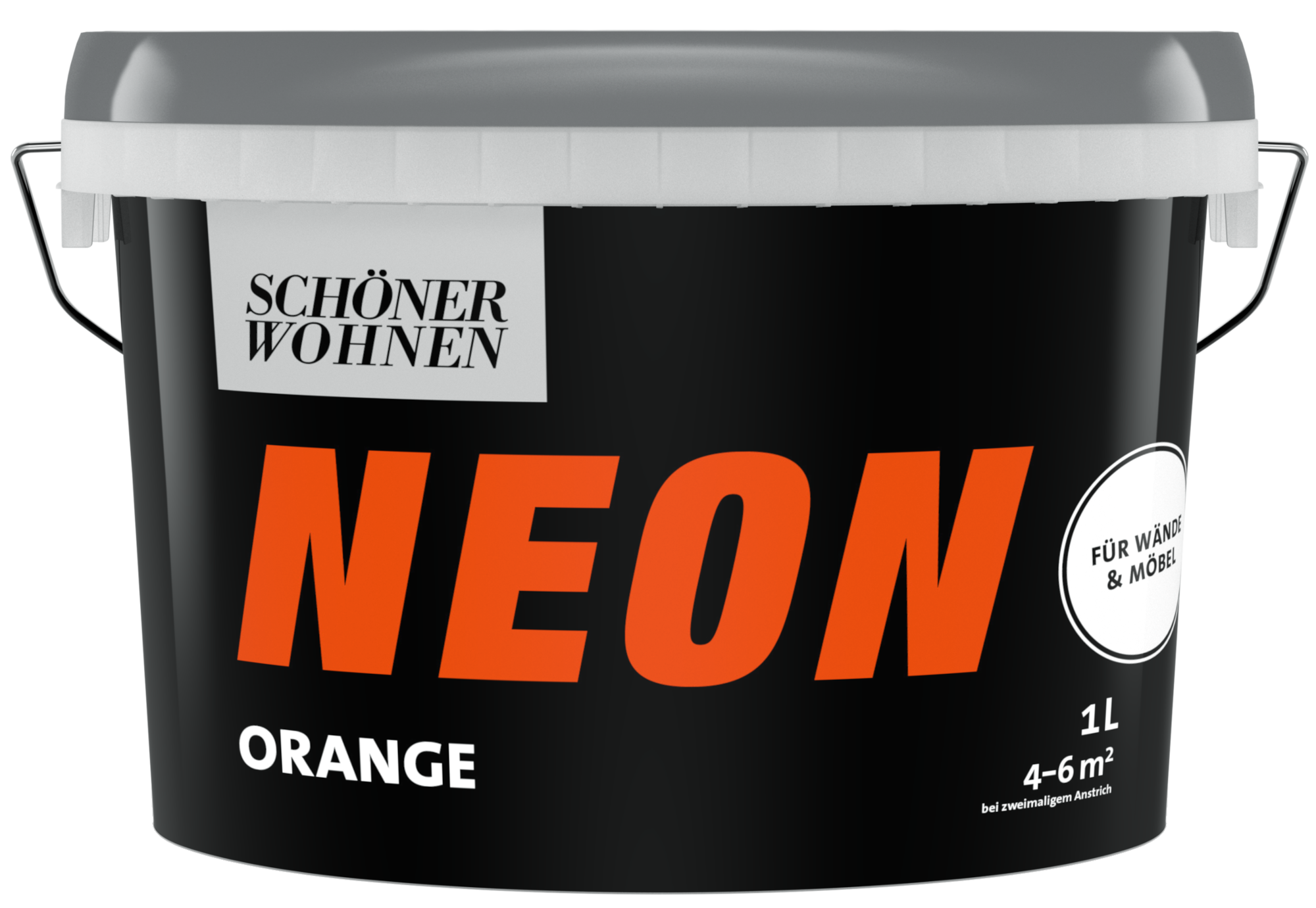 1L Schöner Wohnen NEON Wand- und Möbelfarbe, Orange, seidenmatt