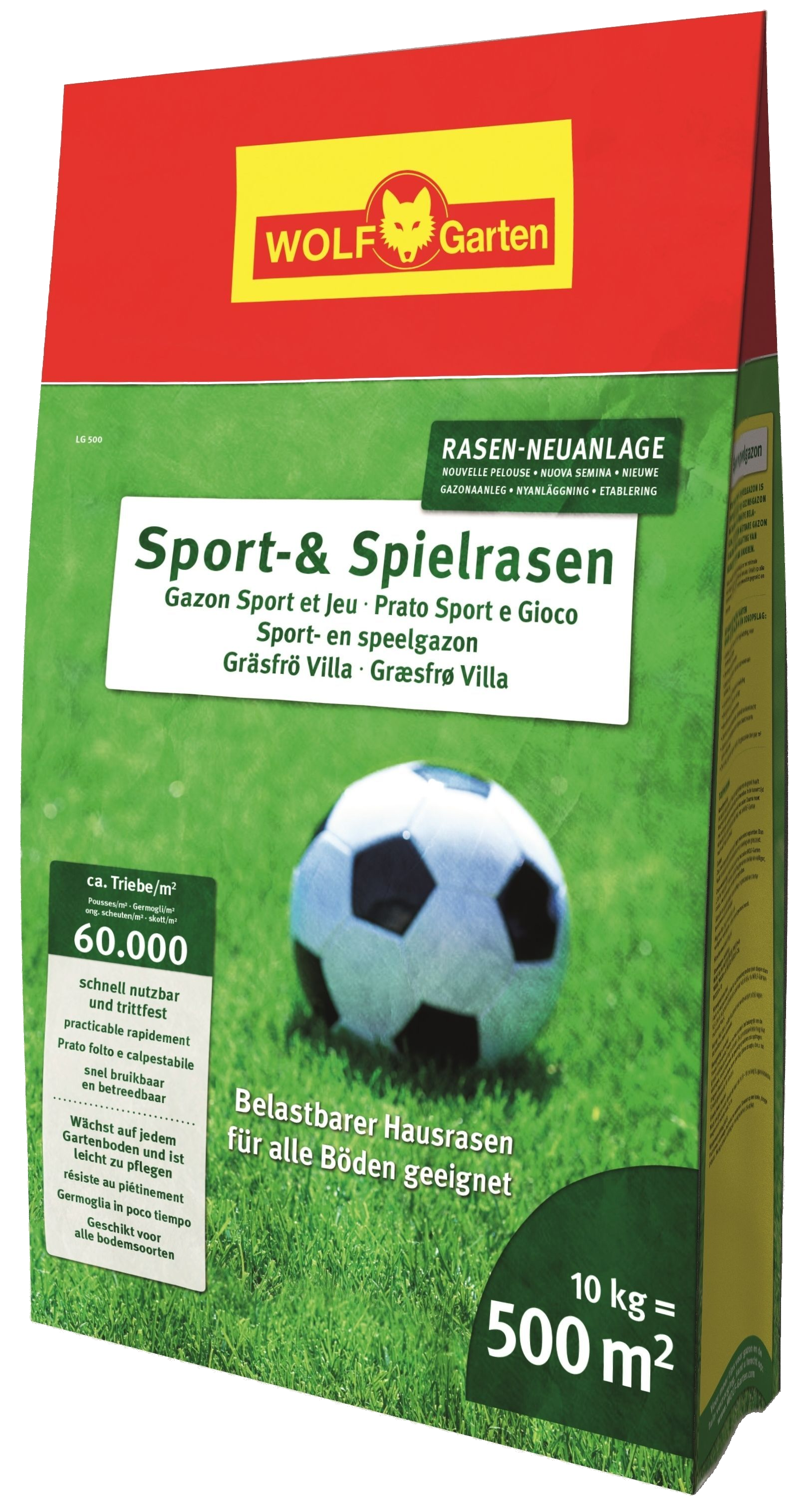 10kg LG 500 Sport und Spielrasen Wolf - Garten