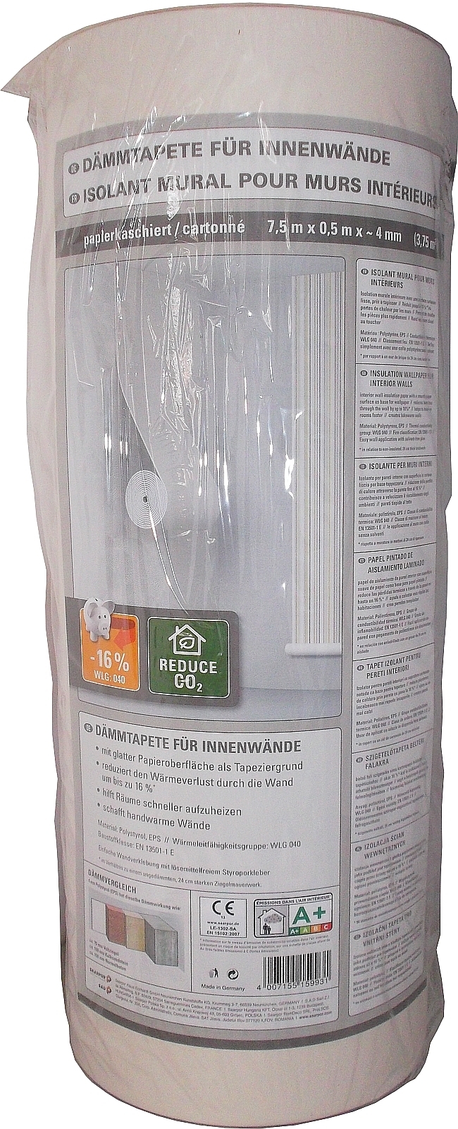 4mm Climapor Dämmtapete EPS papierkas. 7,5mx0,5m 4mm Climapor Dämmtapete EPS papierkas. 7,5mx0,5m