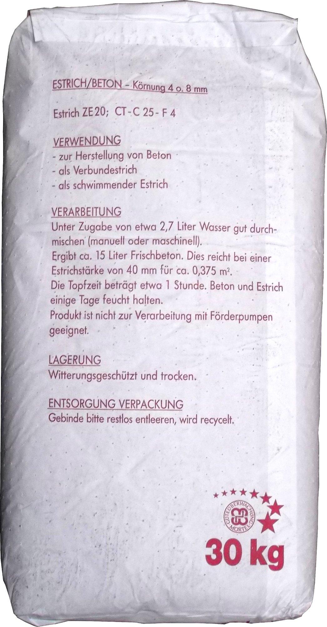 30Kg Estrichbeton Fertigbeton Beton 30Kg Estrichbeton Fertigbeton Beton