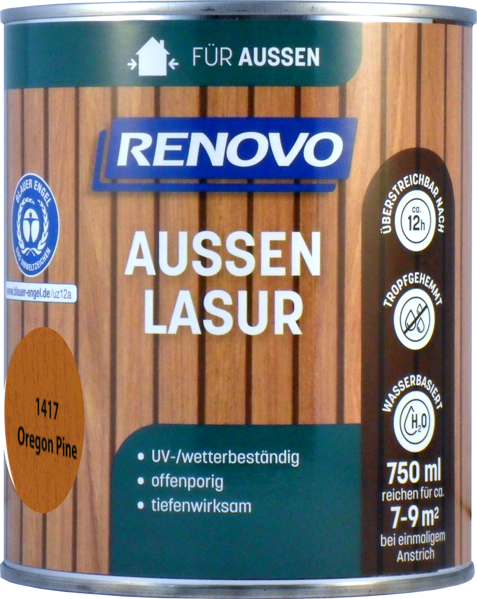 750ml Renovo Wetterlasur/ Aussenlasur Nr.1417 Oregon Pine ehemals Kirsche 750ml Renovo Wetterlasur Nr.1417 Kirsche