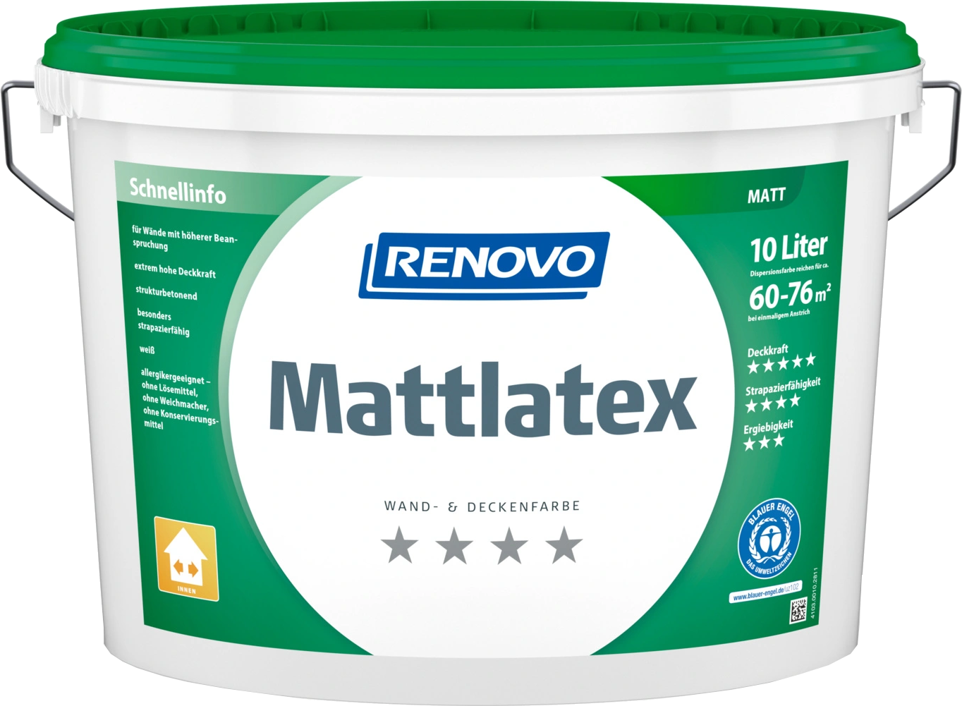 10L Renovo Latexfarbe Weiß Matt 10L Renovo Latexfarbe Weiß Matt