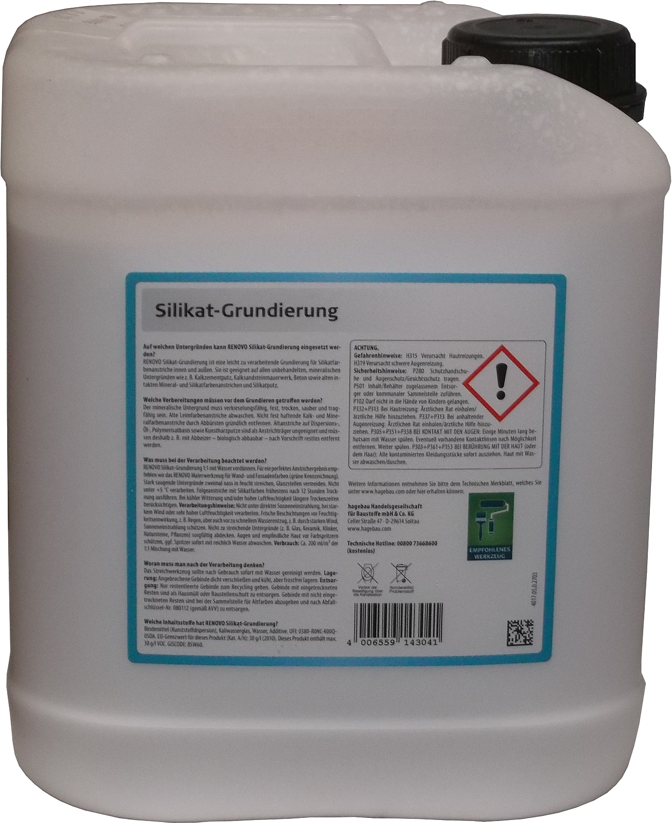 5 Liter Renovo Silikat Grundierung Farblos 5 Liter Renovo Silikat Grundierung Farblos