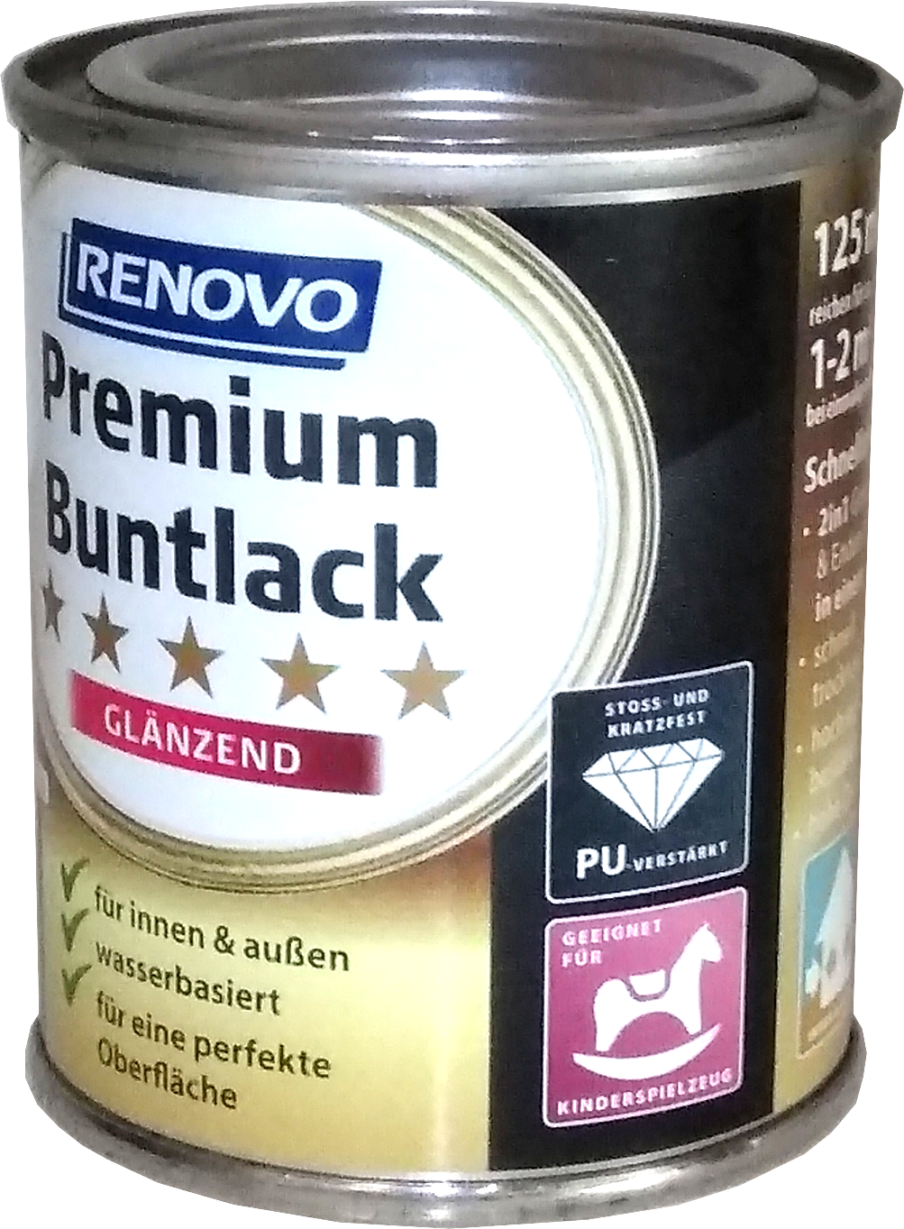 125ml Renovo Premium Buntlack glänzend 9900 Schwarz