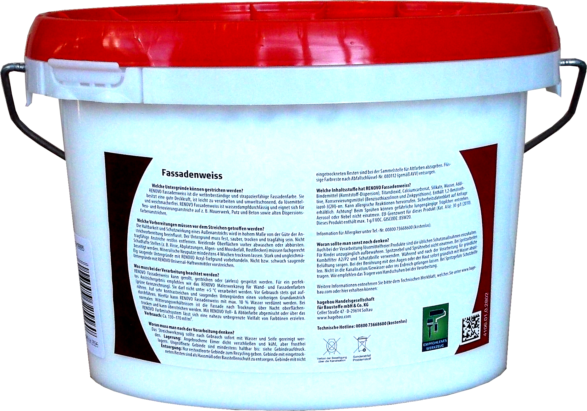 1L Renovo Fassadenweiss, wetterbeständig 1L Renovo Fassadenweiss, wetterbeständig