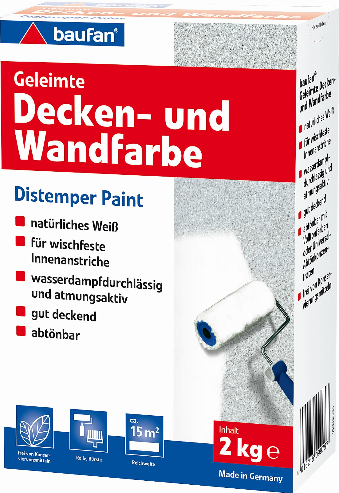 2kg BAUFAN Geleimte Decken- und Wandfarbe Konzentrat 2kg BAUFAN Geleimte Decken- und Wandfarbe Konzentrat