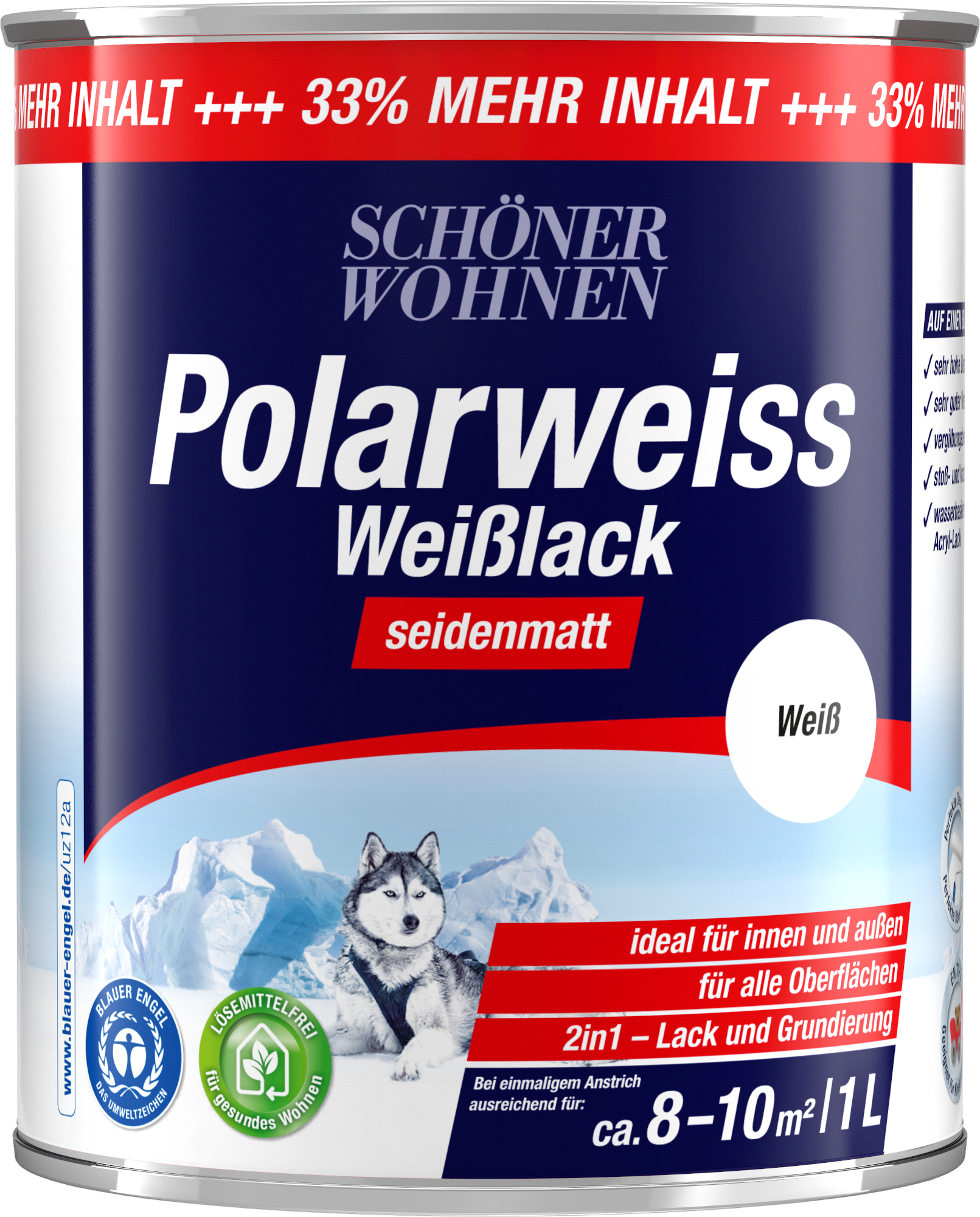 1L Schöner Wohnen Polarweiss Weisslack seidenmatt 1L Schöner Wohnen Polarweiss Weisslack seidenmatt