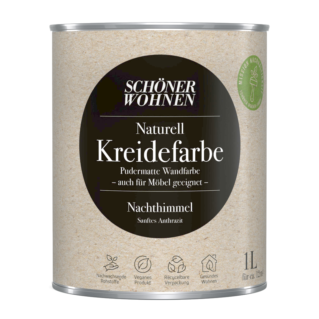 1L Schöner Wohnen Naturell Kreidefarbe Nachthimmel, Sanftes Anthrazit 1L Schöner Wohnen Naturell Kreidefarbe Nachthimmel, Sanftes Anthrazit