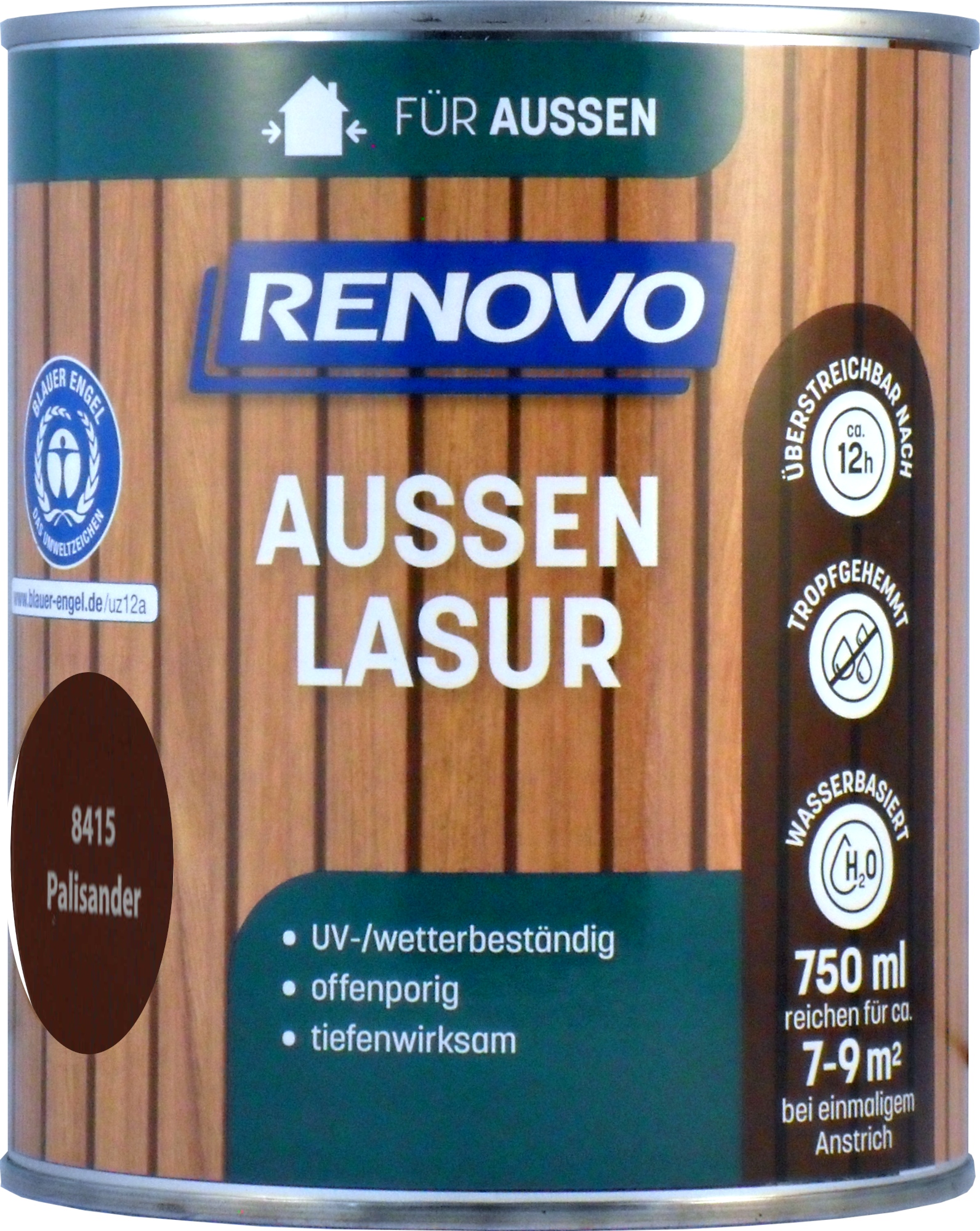 750ml Renovo Wetterlasur/ Aussenlasur Nr.8415 Palisander 750ml Renovo Wetterlasur Nr.8415 Palisander