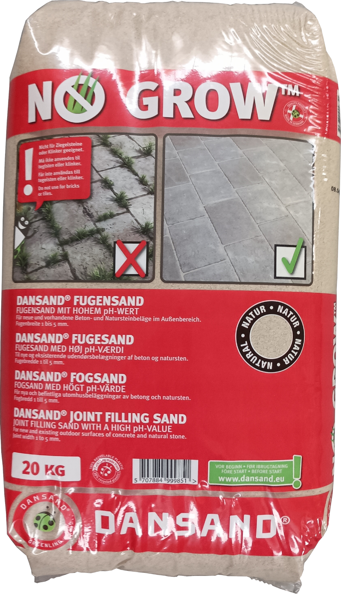 20kg DANSAND NoGrow Fugensand "NATUR" 20kg DANSAND NoGrow Fugensand "NATUR"