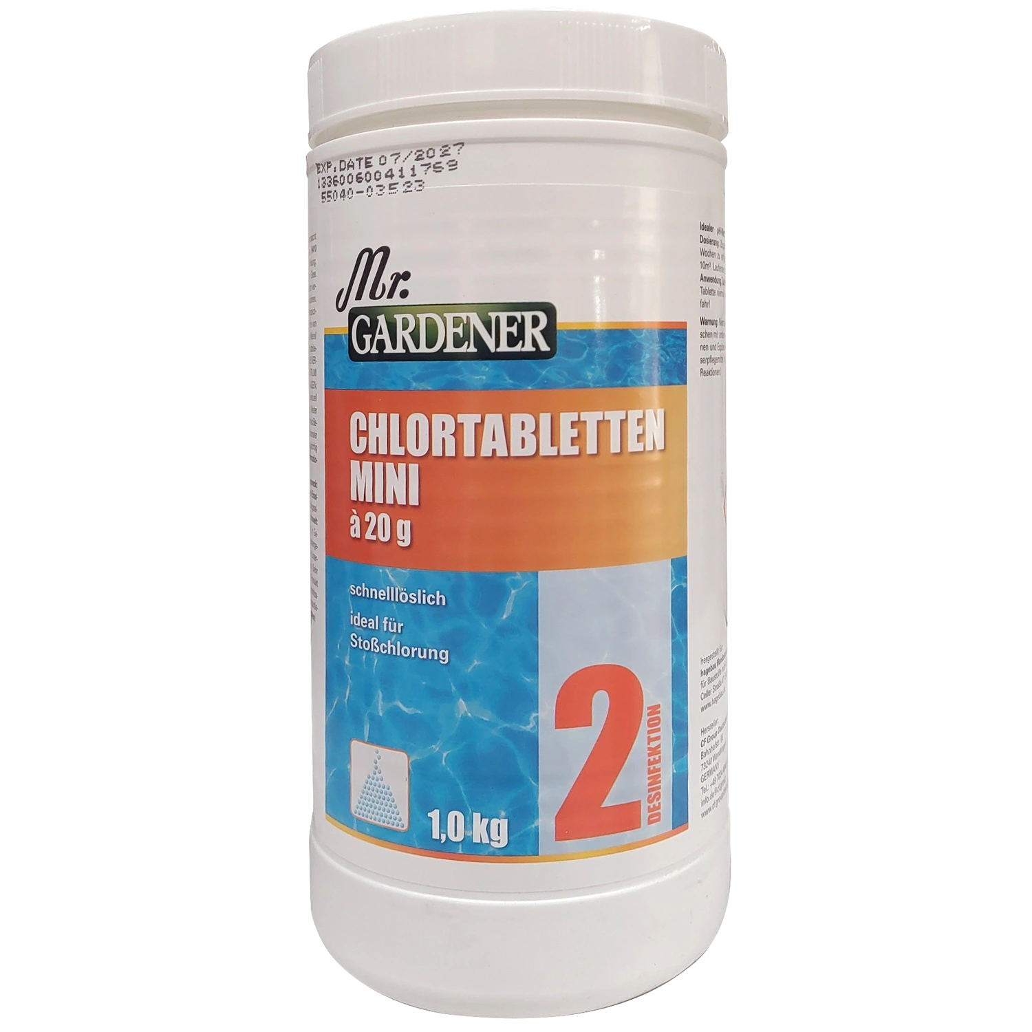 1kg Mr.Gardener Chlor Mini Tabletten 1kg Mr.Gardener Chlor Mini Tabletten