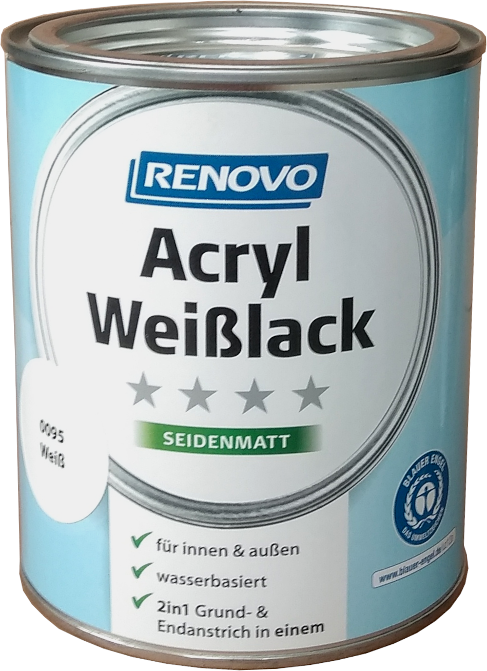 2,5L Renovo Acryl Weisslack seidenmatt 2,5L Renovo Acryl Weisslack seidenmatt