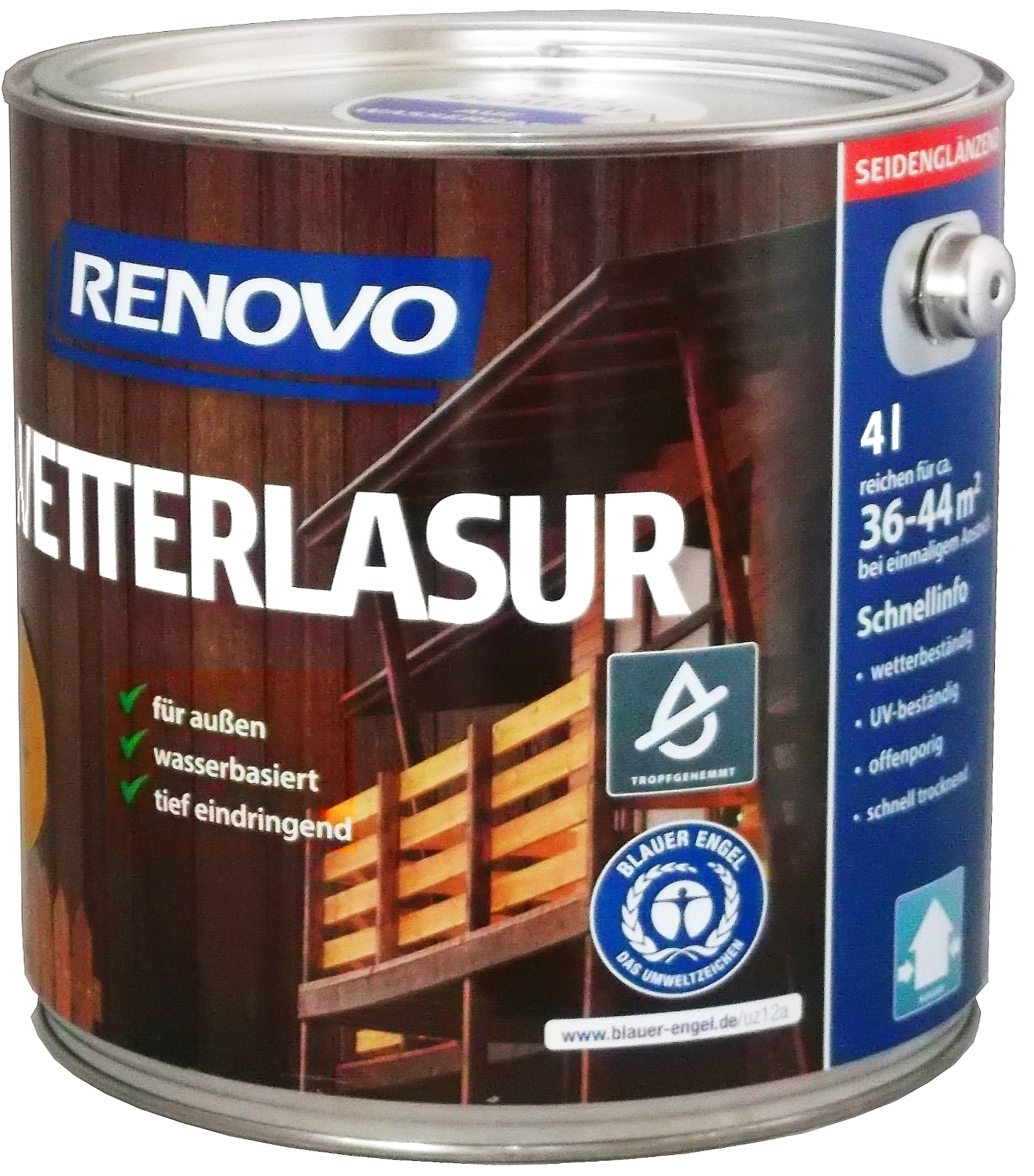 4L Renovo Wetterlasur/ Aussenlasur wb. Nr.8410 Nussbaum 4L Renovo Wetterlasur/ Aussenlasur wb. Nr.8410 Nussbaum