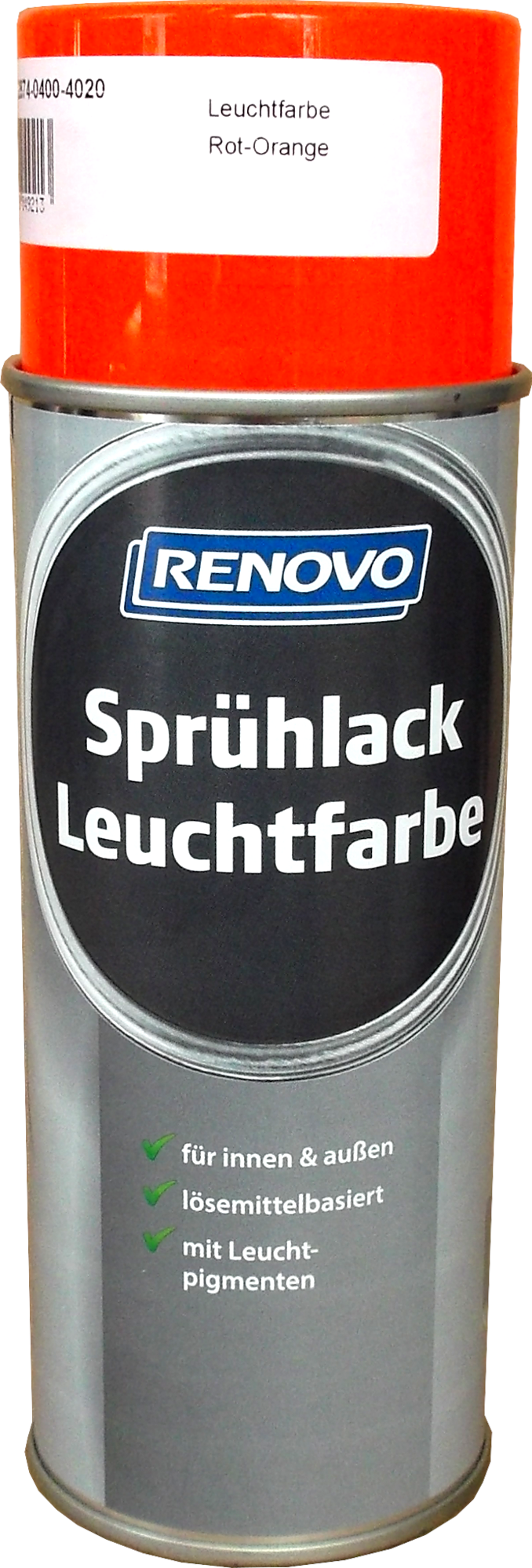 400ml Renovo Sprühlack Leuchtfarbe 4020 Rotorange 400ml Renovo Sprühlack Leuchtfarbe 4020 Rotorange