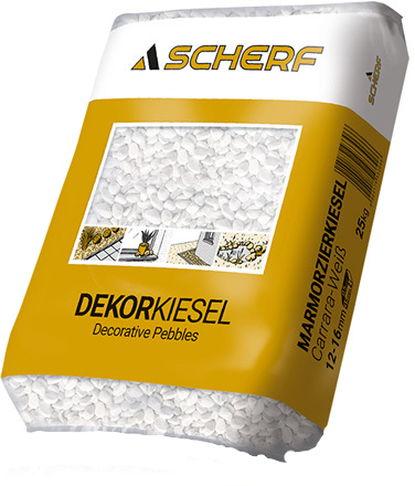 25kg Marmorzierkiesel Carrara-Weiss 12-16mm 25kg SCHERF Marmorzierkiesel Carrara-Weiss 12-16mm